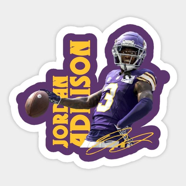 Jordan Addison Sticker by CovpaTees